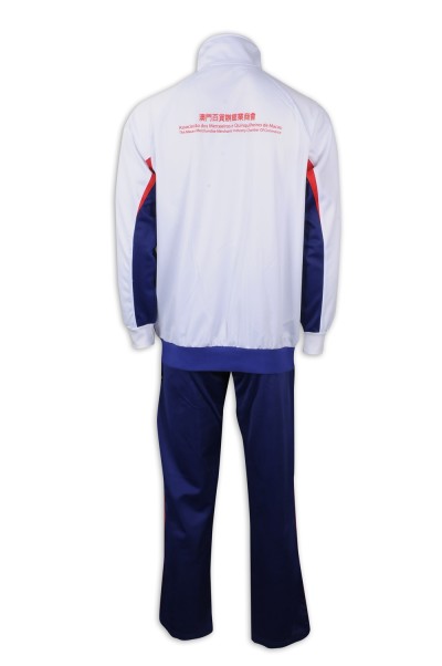 WTV168 Design Winter Sports Suit Gold Velvet Sportswear Macao Baiban Chamber of Commerce Sportswear Manufacturer back view